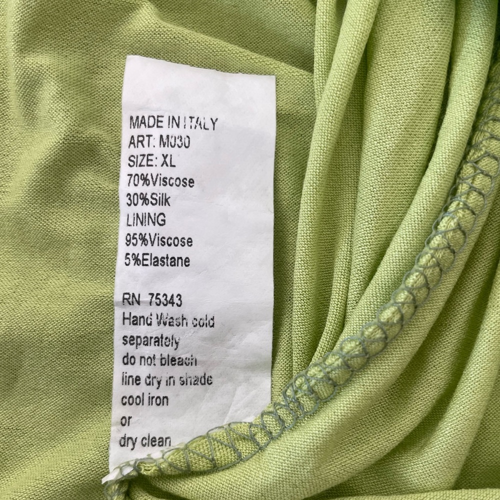 Women’s ELENA BALDI ITALY NWT Silk Blend Floral Midi Dress-Green-Size XL - Picture 5 of 8